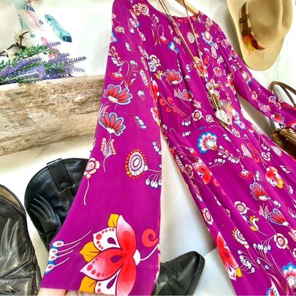 NEW Made in Canada Enchanting boho Gypsy maxi dress folk prairie WESTERN vibes - Picture 6 of 12